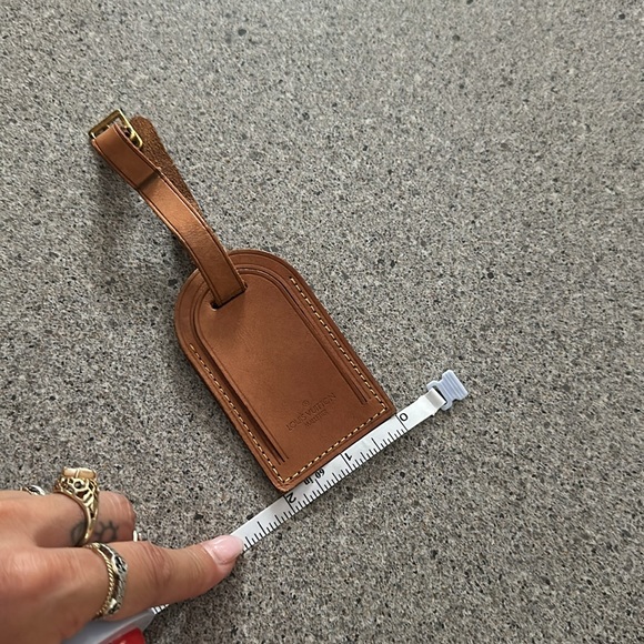 💖Louis Vuitton Vachetta Luggage Tag Travel leather SLG Authentic - Picture 3 of 4